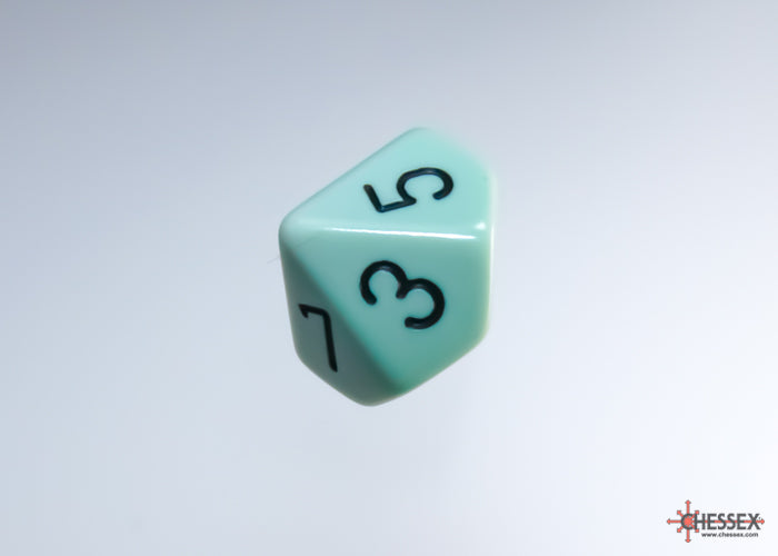 Opaque Pastel Green/black Polyhedral (7-Dice Set)