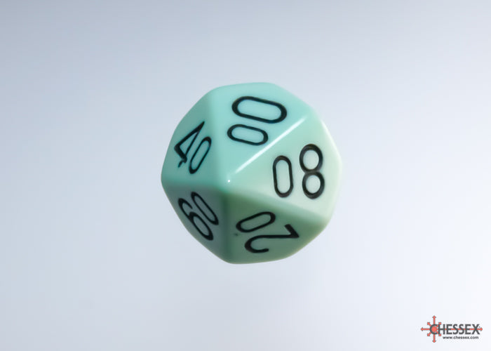 Opaque Pastel Green/black Polyhedral (7-Dice Set)