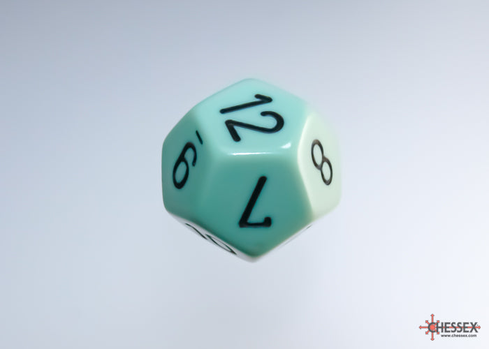 Opaque Pastel Green/black Polyhedral (7-Dice Set)