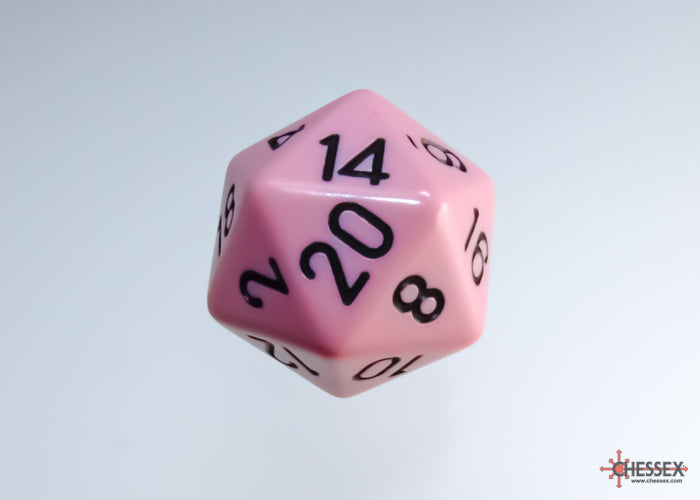 Opaque Pastel Pink/black Polyhedral (7-Dice Set)