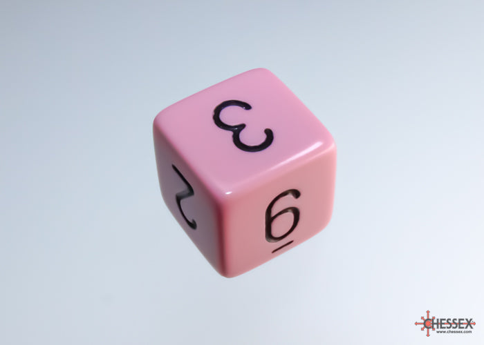 Opaque Pastel Pink/black Polyhedral (7-Dice Set)