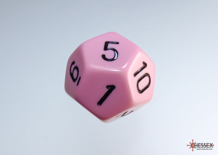 Opaque Pastel Pink/black Polyhedral (7-Dice Set)