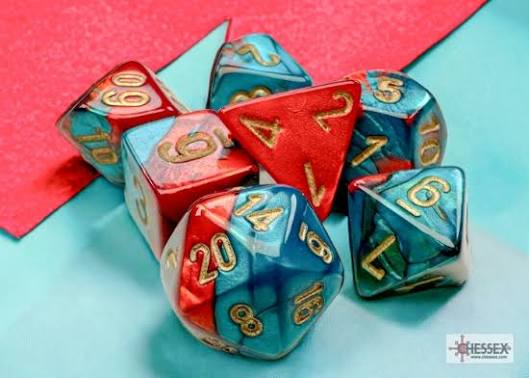 Gemini Mini 7 Die Set Red-Teal/Gold