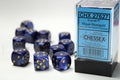 Scarab Royal Blue/gold 16mm d6 Dice Block (12 dice)