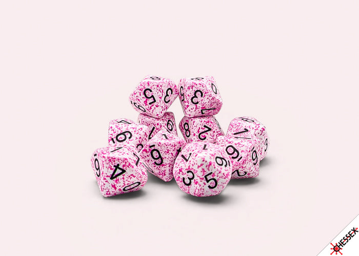 Speckled Pink Set of Ten d10 Dice