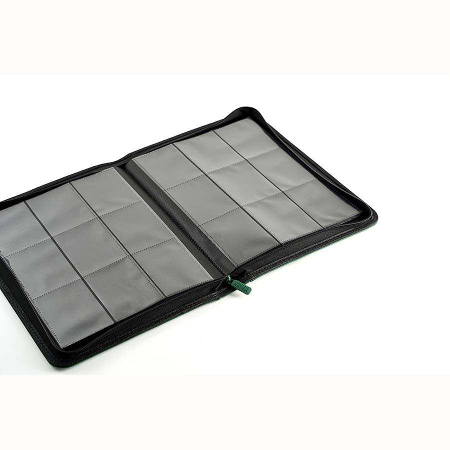 Arcane Fortress 9-Pocket Zippered Binder: Solid Color - Green