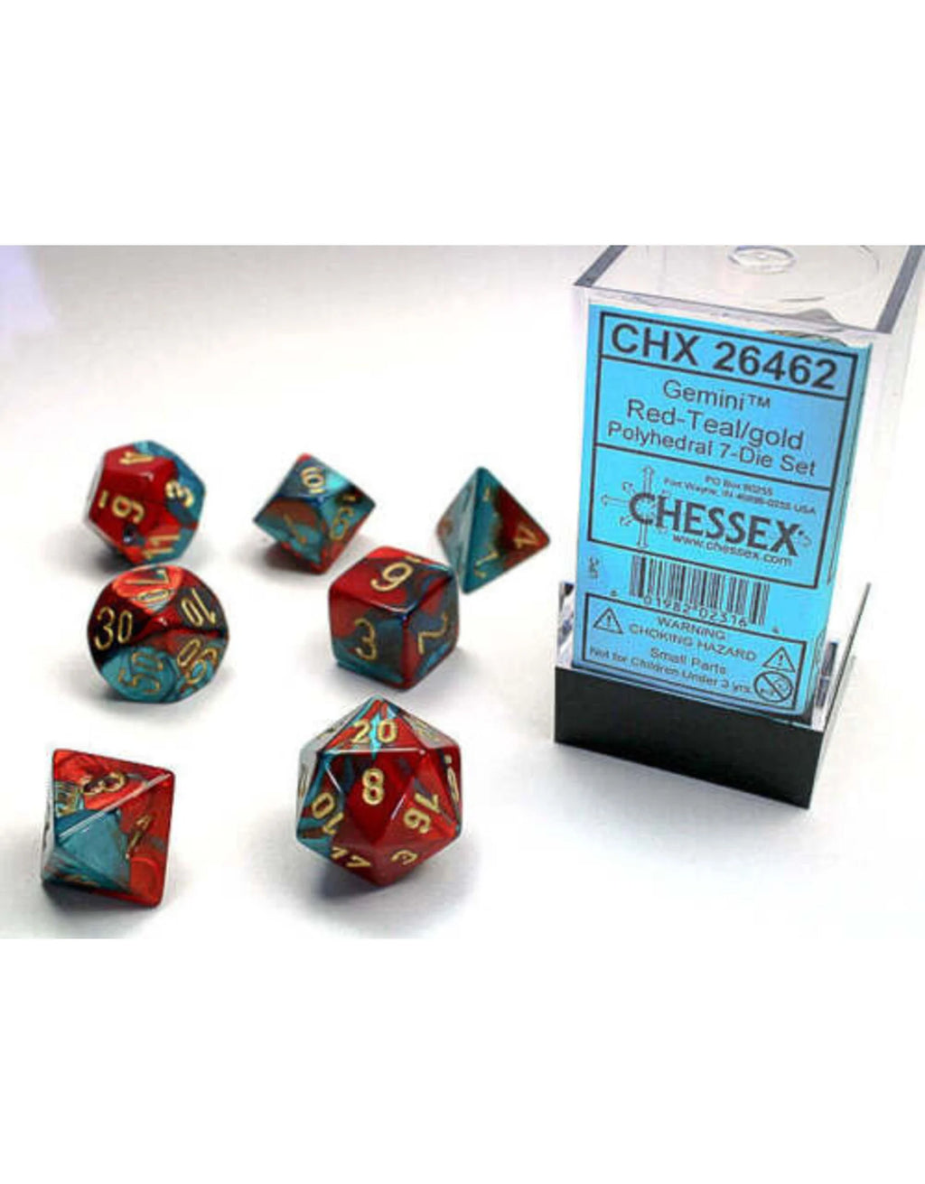 Gemini Mini 7 Die Set Red-Teal/Gold