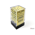 Opaque Pastel Yellow Black 16mm d6 Dice Block (12 dice)