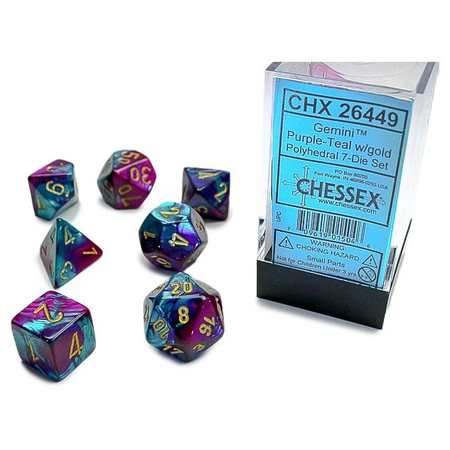 Gemini Mini 7 Die Set Purple-Teal/Gold