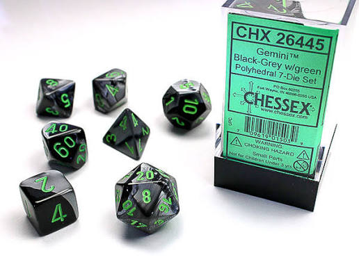 Gemini Mini 7 Die Set Black-Grey/Green