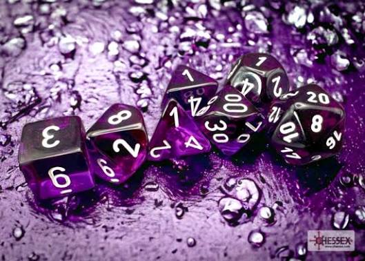 Translucent Purple White Mini 7 Die Set