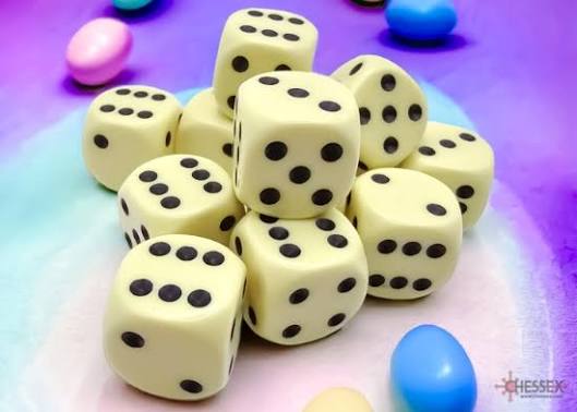 Opaque Pastel Yellow Black 16mm d6 Dice Block (12 dice)
