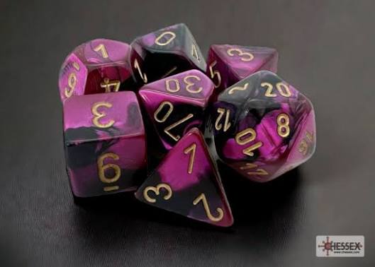 Gemini Mini 7 Die Set Black-Purple/Gold