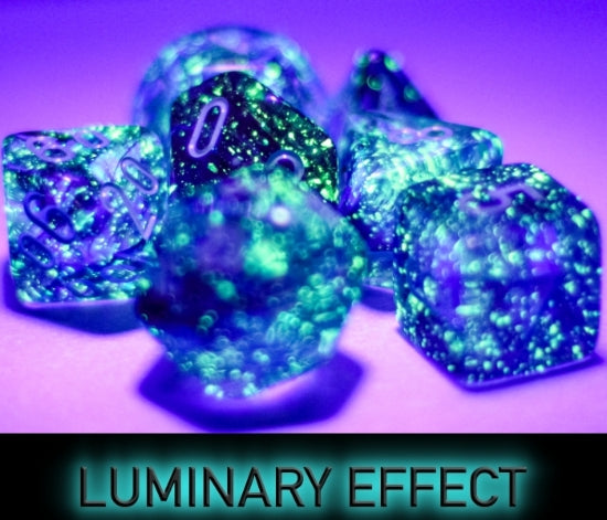 Chessex Nebula® Mega-hedral™ Nocturnal™/turquoise Luminary™ 7-Die Set